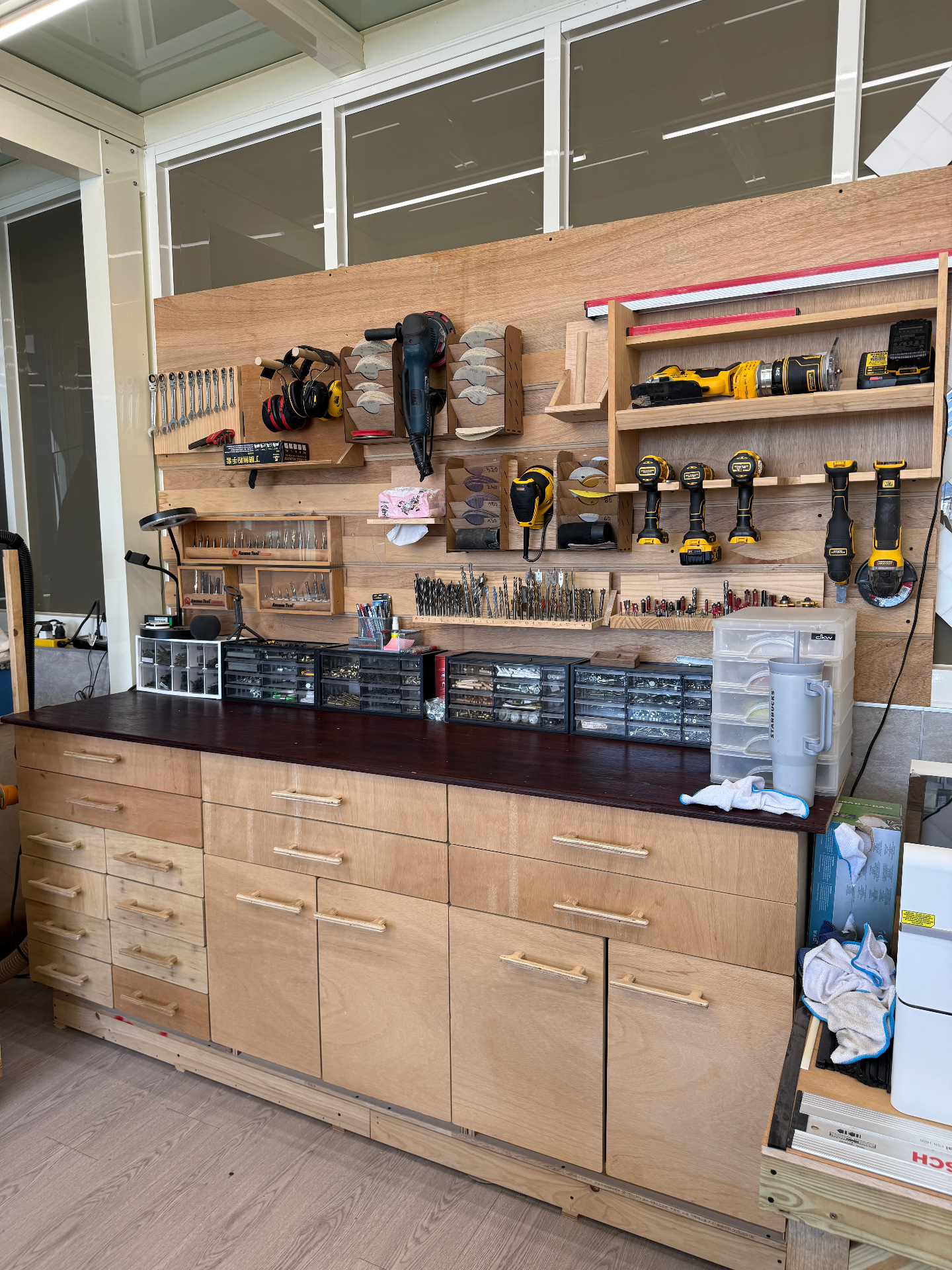 The workbench and tool wall